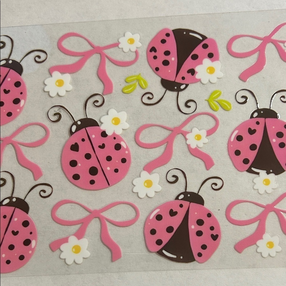 Pink Ladybug Cup Decal